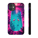 Neon Flamingo Pool Vaporwave Art Tough Phone Case