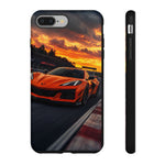 Orange C8 Z06 Flat Plane V8 Speed Art Tough Phone Case