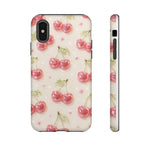 Pink Cherry Pattern Phone Case | Cute Retro Fruit Design