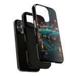 Vintage Teal 1957 Bel Air Classic Car Tough Case | Retro Rainy City Phone Cover