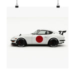 Datsun 240Z Fairlady Z JDM Poster Japanese Flag Car Wall Art Print Drift Classic