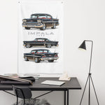 1958 Impala Black Hardtop Banner 34x56 Garage Man Cave Wall Decor Gift
