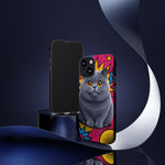 British Shorthair Round Pop Art Tough Phone Case