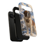 Saint Bernard Dog Phone Case | Mountain Snow Scene, Protective Tough Case