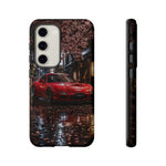 Red FD RX-7 Blossom Alley Tough Phone Case - Rain-Slicked Night