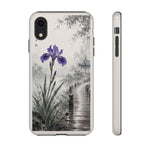 Purple Iris Rain Lakeside Phone Case Zen Art Tough Case