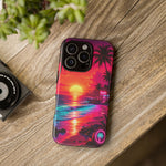 Neon Sunset Beach Radiant Vaporwave Phone Case – Tropical Aesthetic
