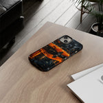 Orange Daytona Phone Case, Rainy City Night Muscle Car Tough Cover