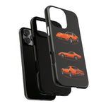 C3 Corvette Art Phone Case Orange, Three-View Vector Cover, Gift