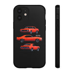 1969 Camaro SS Orange Triple View Muscle Car Tough Phone Case
