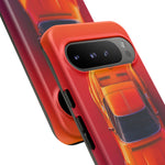 C3 Corvette Phone Case, Orange Top-Down Duotone Gradient Cover