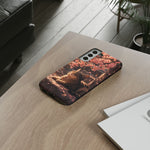 Cherry Blossom Cat Phone Case, Painterly Spring Art Cover