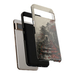 Autumn Temple Steps phone case | Japanese watercolor landscape cover