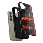 Orange Supra Phone Case, Neon City Night JDM Sports Car Tough Cover