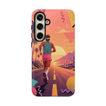Retro Runner Sunset phone case | 80s Vaporwave jogging design