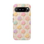 Pastel Swirl Lollipops Tough Case | Candy Pattern Phone Cover