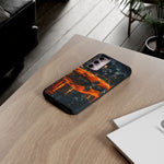 Orange Daytona Phone Case, Rainy City Night Muscle Car Tough Cover