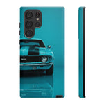 Muscle Car Phone Case Teal 69 Camaro SS, Retro Classic Cover, Guys Gift