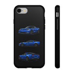 Blue C6 Z06 Phone Case, Three-View Vector Cover, Gift