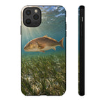 Redfish Phone Case, Seagrass Flat Underwater Art Cover