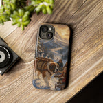 Saint Bernard Winter Rescue phone case | snowy mountain dog scene