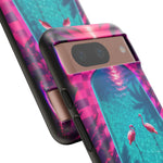 Neon Flamingo Pool Vaporwave Art Tough Phone Case