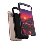 FD RX-7 Retro Sunset Sports Car Tough Case | Neon Vaporwave Beach Drive