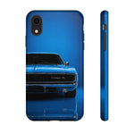 Muscle Car Phone Case Blue 68 Charger RT, Retro Tough Cover for Men