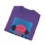 1994 Supra MK4 Cyan Magenta Retrowave Beach Sunset T-Shirt JDM Fan Gift
