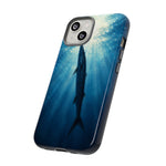 Barracuda Silhouette Phone Case, Sunlit Marine Art Tough Cover