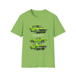 1971 Demon Green Classic Muscle Car T-Shirt | Vintage Coupe Illustration