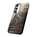 Autumn Temple Steps phone case | Japanese watercolor landscape cover
