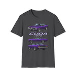 1970 Cuda purple car T-Shirt | Classic Muscle Car Tee