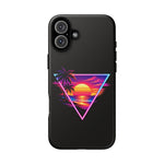 Synthwave Sunset Triangle Phone Case Retro Vaporwave Case