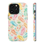 Watercolor Flip Flops pattern Tough Case | Beach Shells Phone Cover