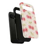 Pink Cherry Pattern Phone Case | Cute Retro Fruit Design