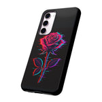 Glitch Rose Neon Phone Case Vaporwave Tough Cover