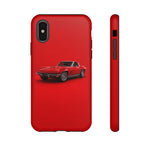 Red 1967 Corvette Art Phone Case, C2 Sting Ray Classic Sports Car Cover, Gift