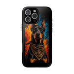 Doberman Bandana Portrait Tough Phone Case - Color Splash