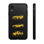 Yellow Type R Sports Car Phone Case Tough JDM Hot Hatch Multi View Print