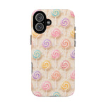 Pastel Swirl Lollipops Tough Case | Candy Pattern Phone Cover