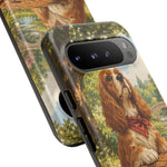 Cocker Spaniel Picnic Scene phone case | vintage dog art