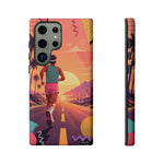 Retro Runner Sunset phone case | 80s Vaporwave jogging design