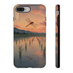 Red Dragonfly Rice Paddy Sunset Phone Case Tough Case