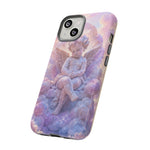 Cherub Cloud Throne Phone Case, Pastel Marble 3D Render Cover