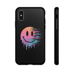 Melting Glitch Smiley Face Phone Case Trippy Tough Case