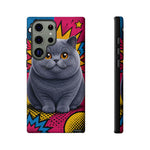 British Shorthair Round Pop Art Tough Phone Case