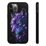 Holographic Wolf Phone Case, Fractured Prism Iridescent Cover