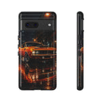 Orange Cuda Phone Case, Rainy City Night Muscle Car Tough Cover