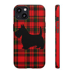 Scottish Terrier Silhouette Plaid Art Tough Phone Case
